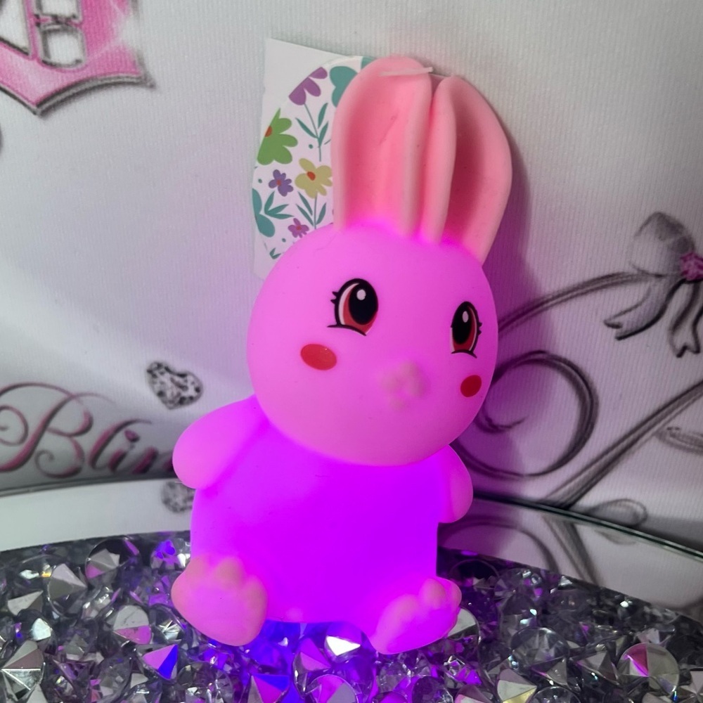 Squishy light up bunny rabbit toy Cute Pink Bunny Squishy Toy